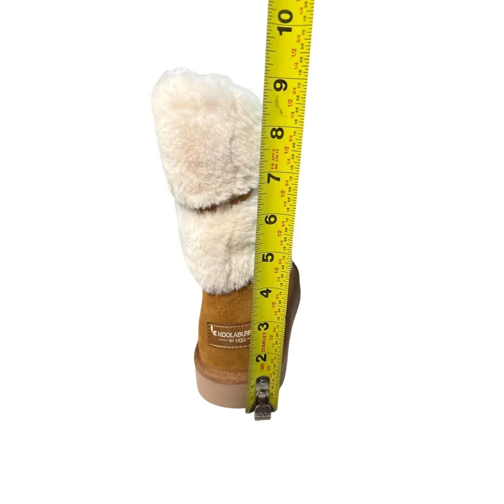 UGG Boots Suede Womens Size 7 Chestnut Tan Faux Fur Winter Koolaburra Classic